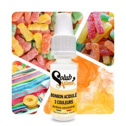 Bonbon acidulé aux 3 couleurs - Arôme concentré e-Iiquide - Solubarome Pro